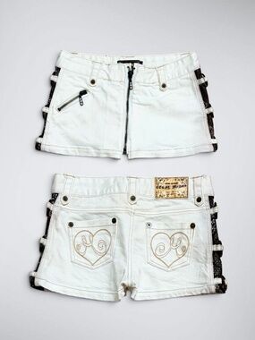 VTG Cecil Mcbee White Micro Mini Lace Detail Skort